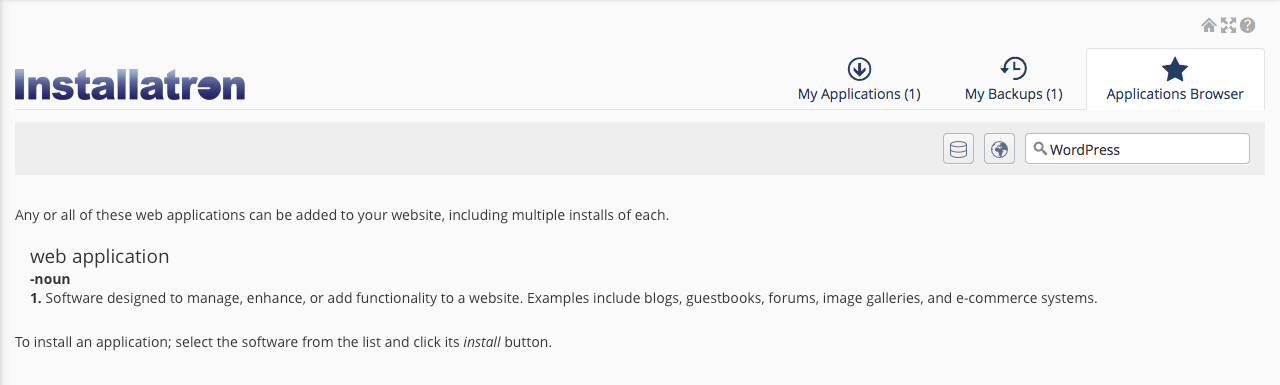 Installatron Screenshot